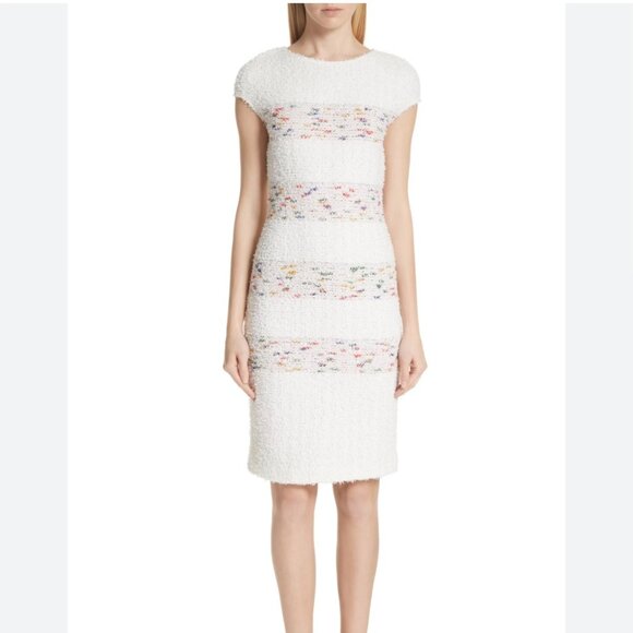 St. John White and Multicolor Textured Dress - Picture 1 of 5